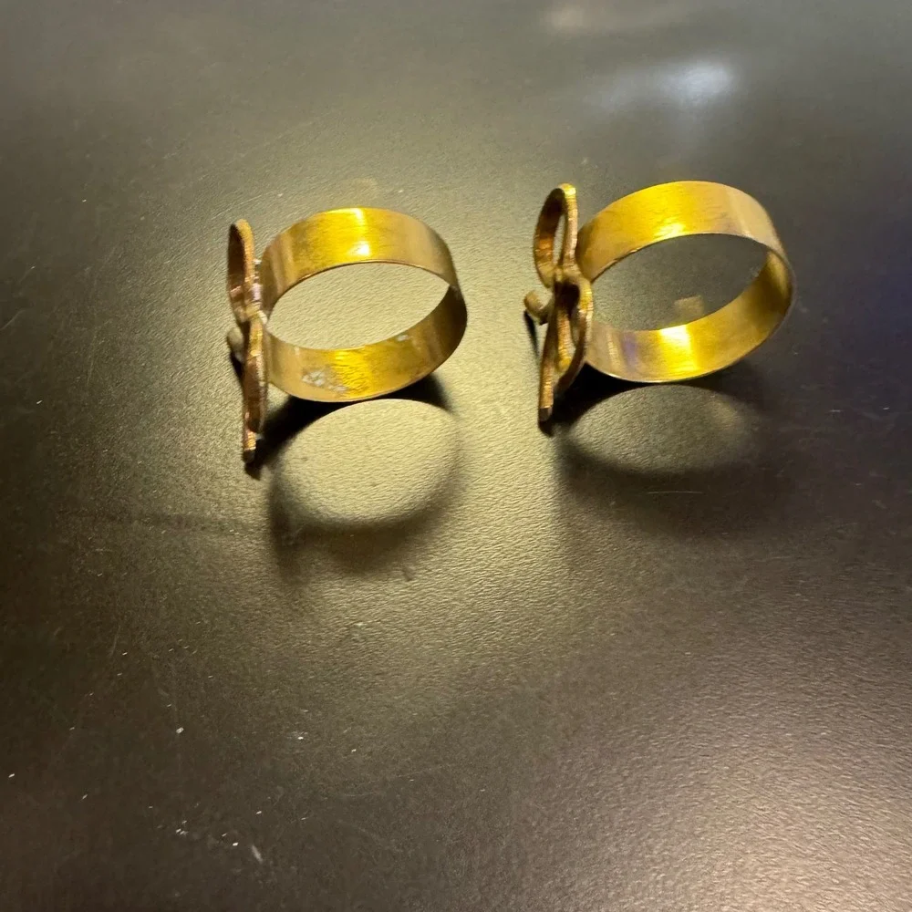 Liards Ltd Napkin Rings Set of 2 Gold Brass Bow Vintage India Home Decor